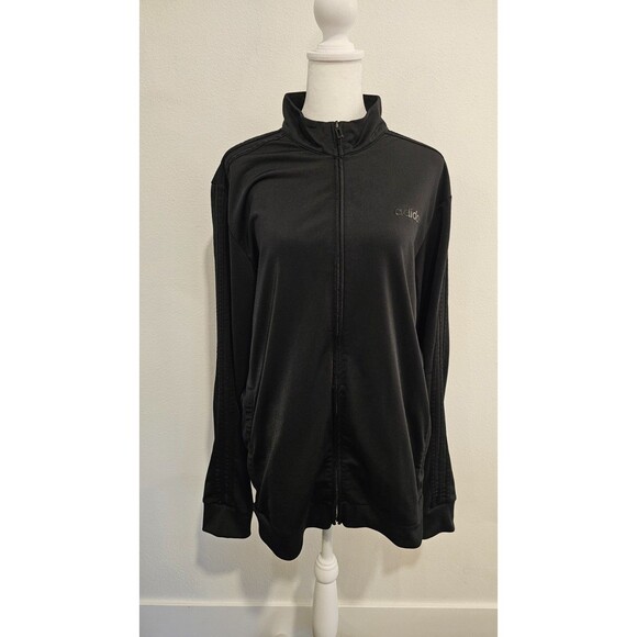 Adidas Mens Large All Black Track Suit Top Jacket - Picture 1 of 7